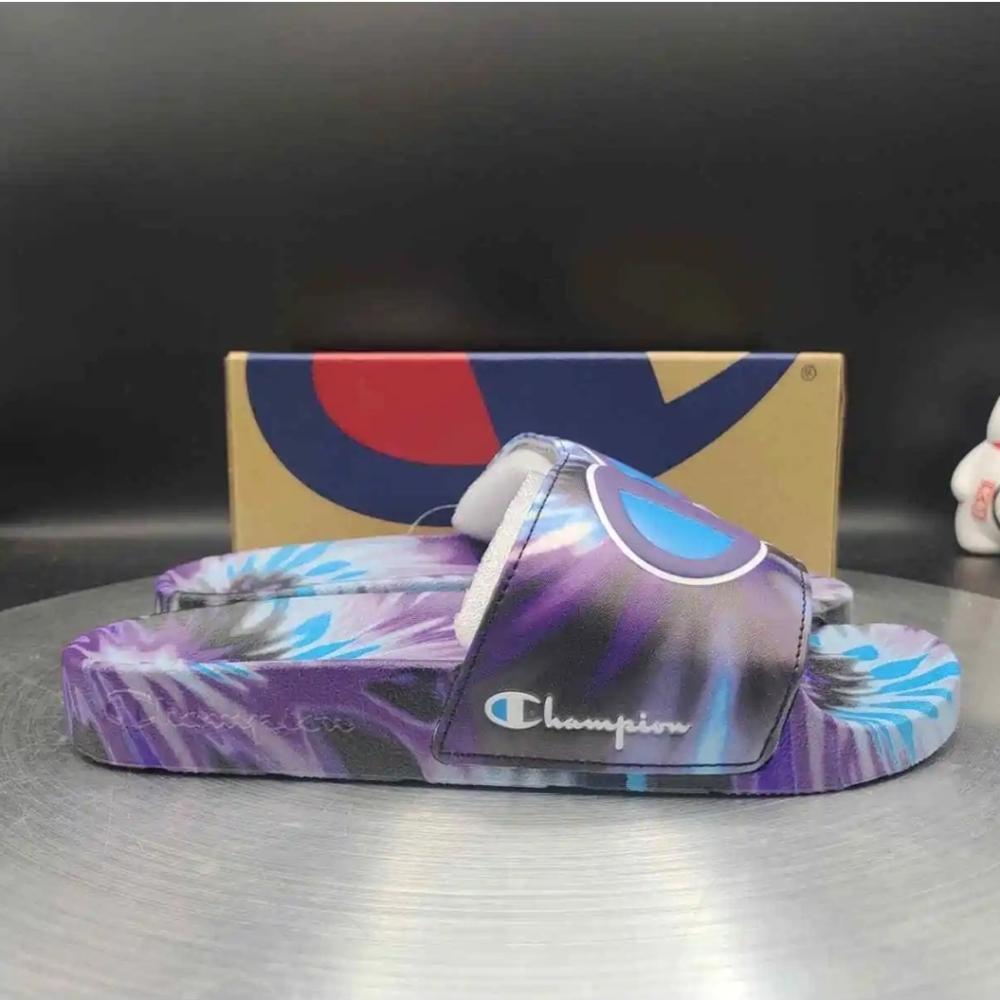 Champion tie dye slides